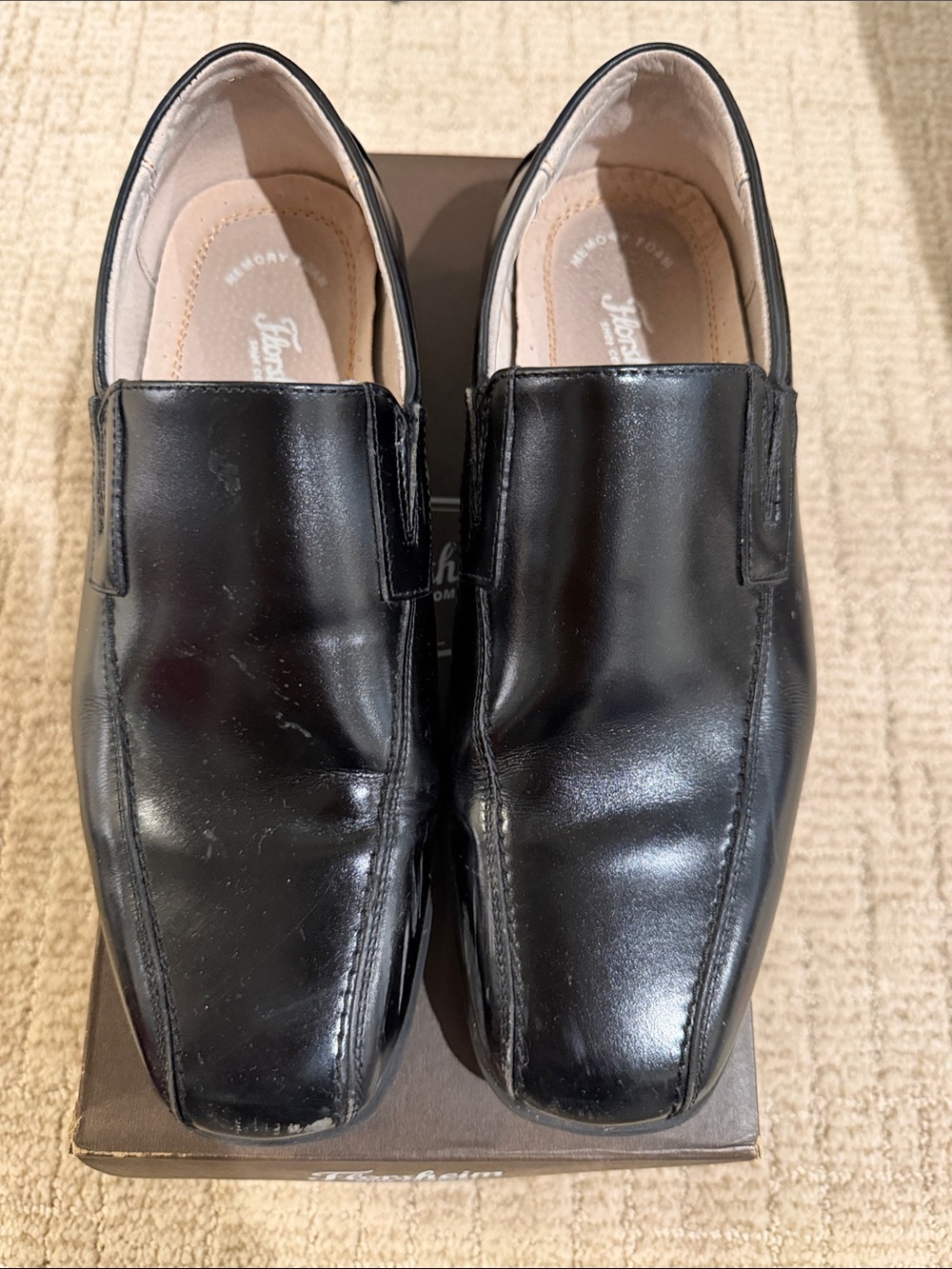 Florsheim Black Leather Slip-On Loafers
